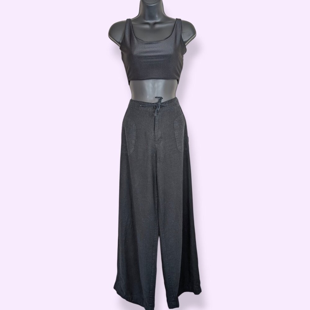 V. Gina Benotti Linen Blend Wide Leg Pants